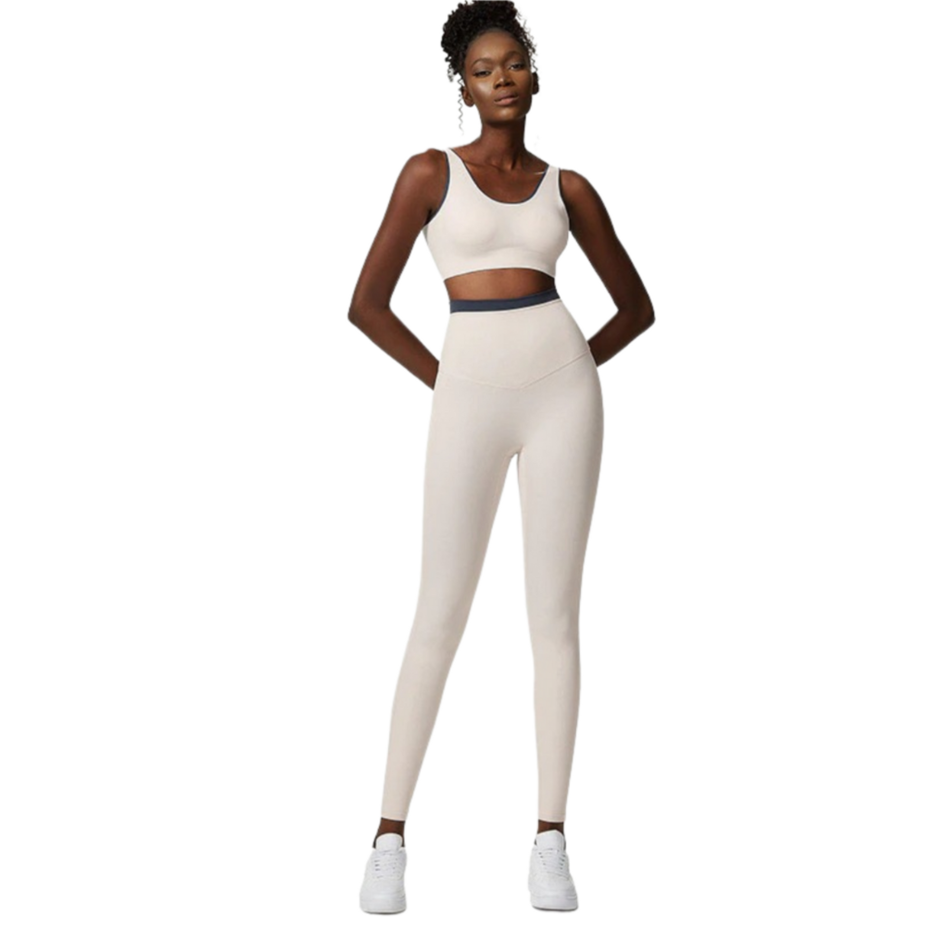 Women's leggings and sports bra png active wear mockup