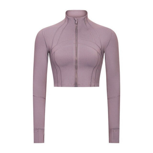 Mauve Crop athleisure Jacket from Vibras Activewear.