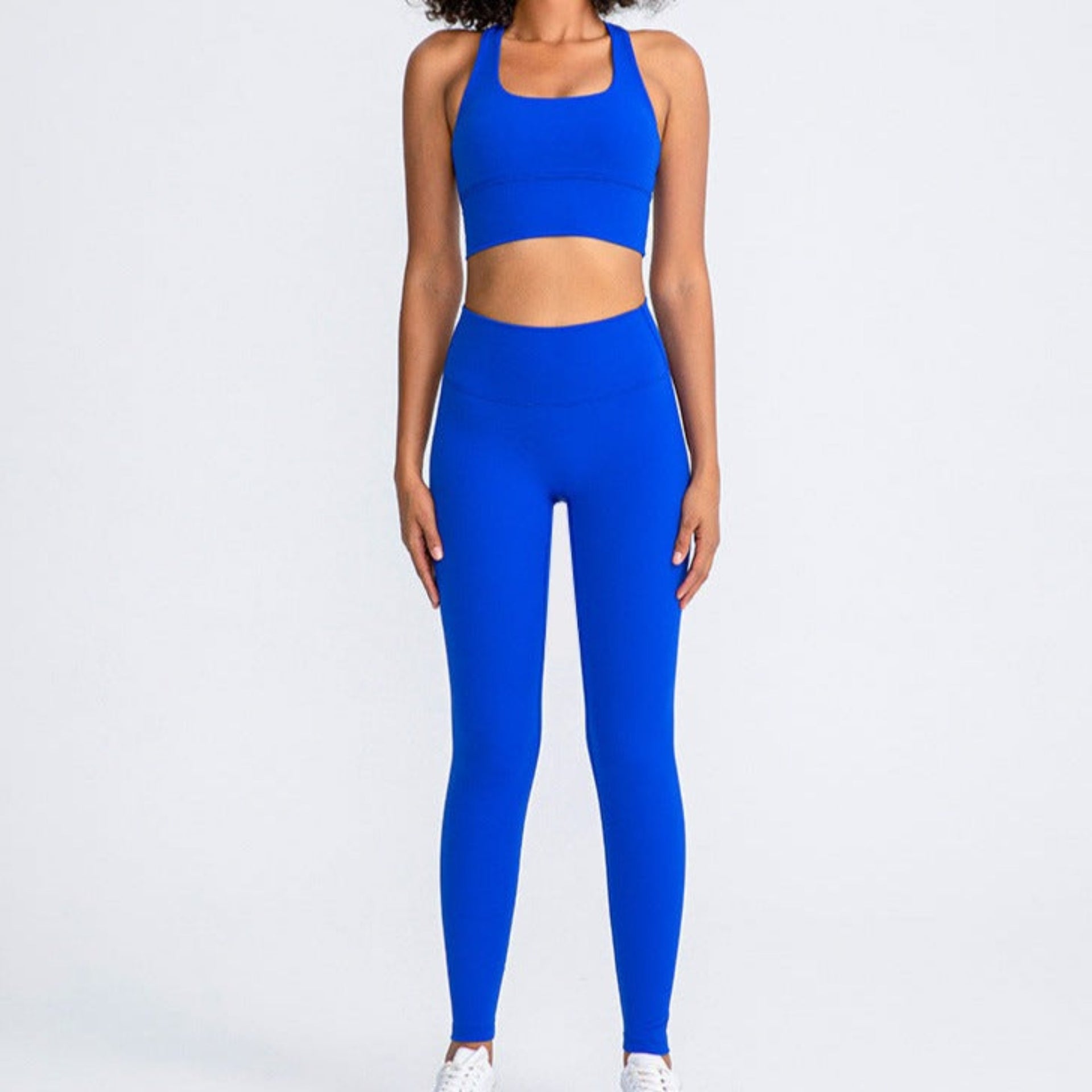 Love & Other Things Petite gym coordinating sports bra in cobalt blue